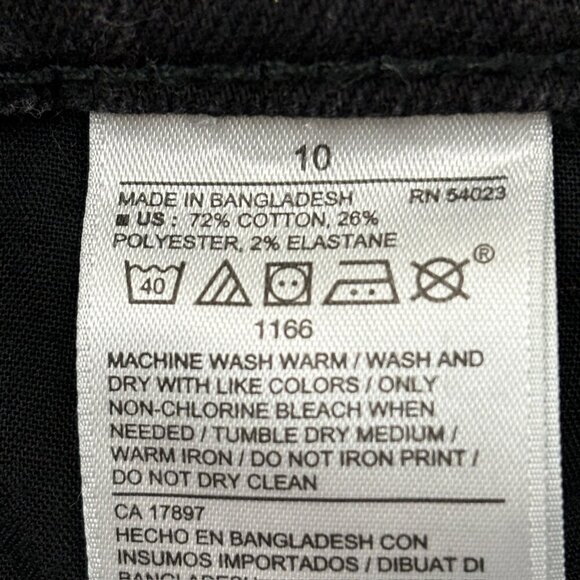 Old Navy The Perfect Straight Ankle Raw Hem Women's size 10 Black Denim Jeans - Picture 3 of 4